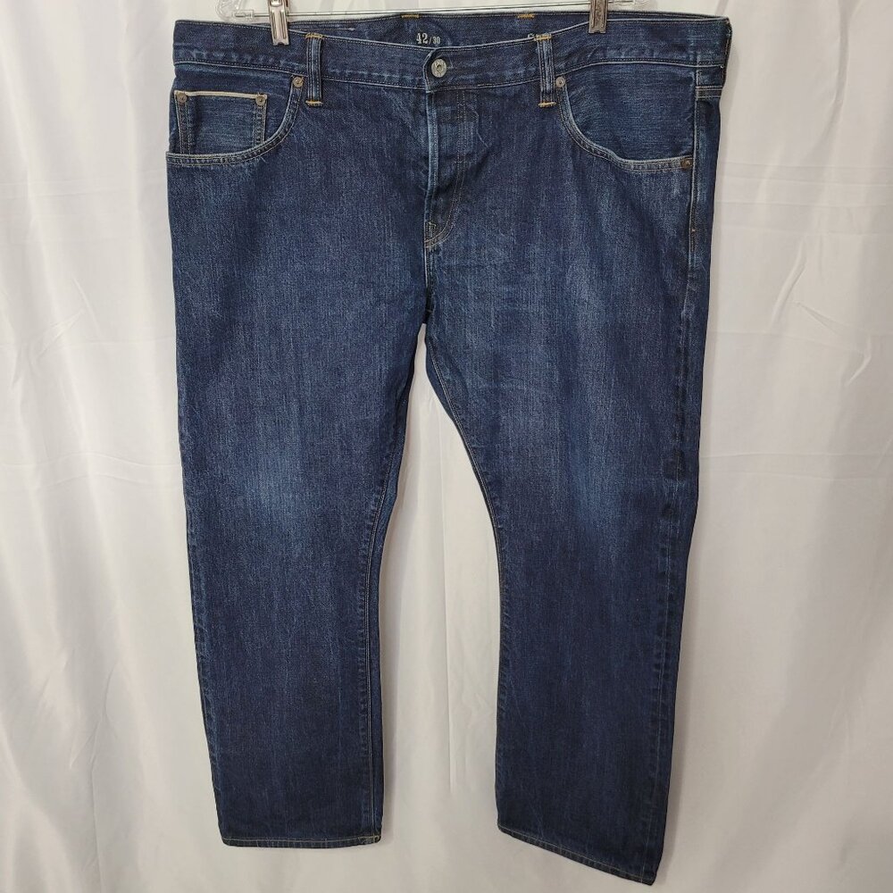 GAP 1969 Selvedge Men's Dark Wash Skinny Fit Japanese Denim Jeans Size 42x30
